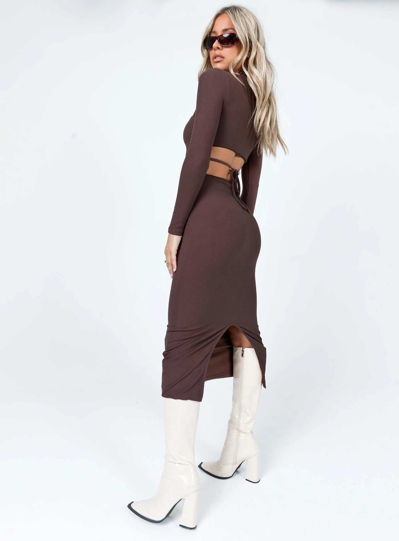 Cool Texture Nolan Midi Dress Brown