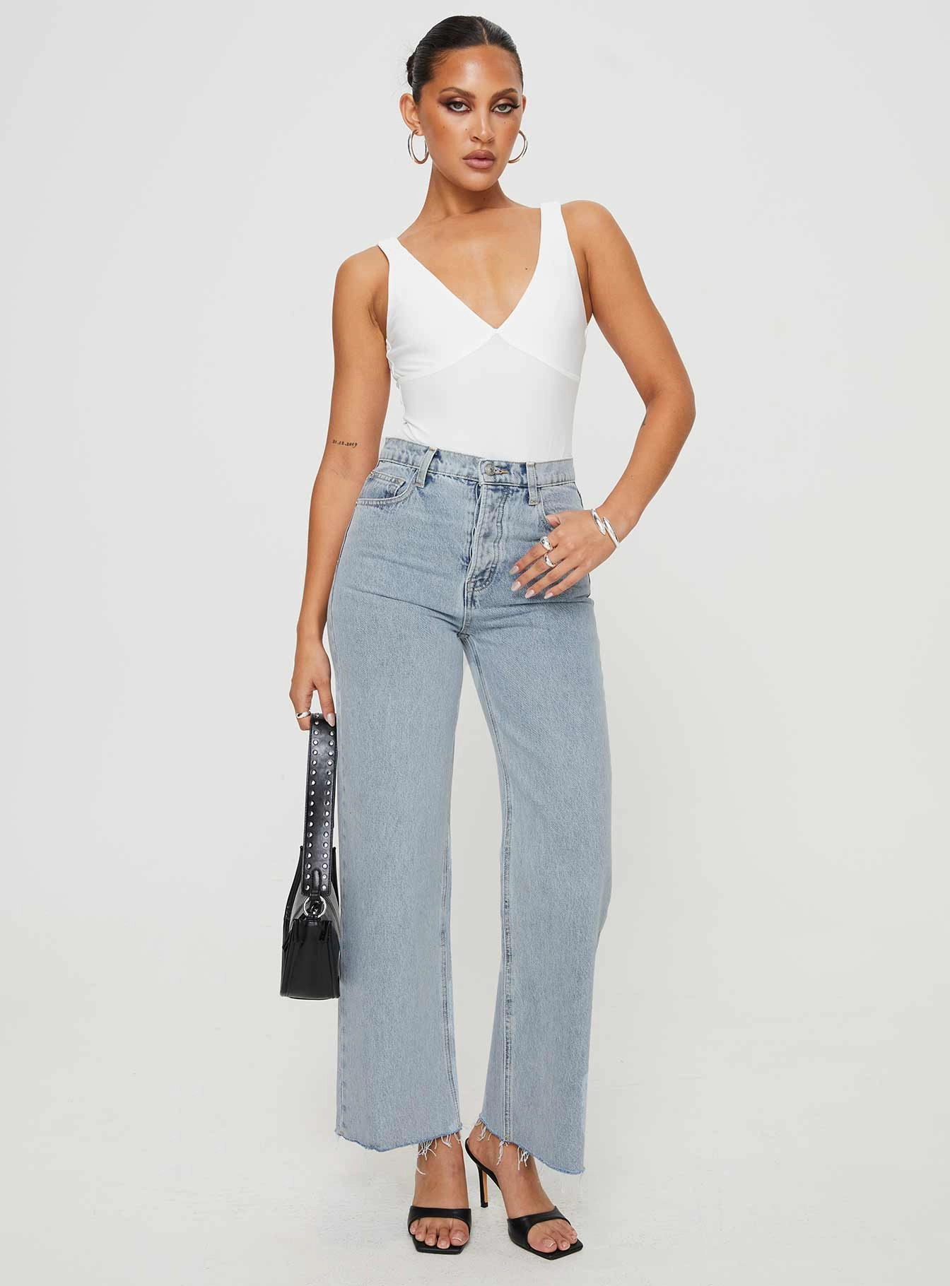 Fawcett High Rise Straight Leg Jeans Light Blue Wash Street Vibe