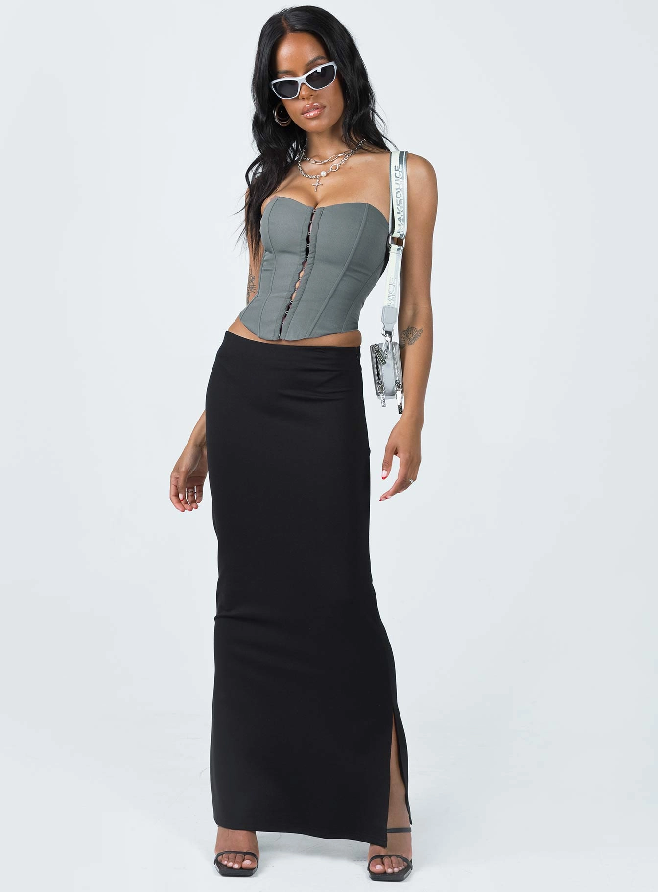 Karley Low Waist Maxi Skirt Black Comfy Fit