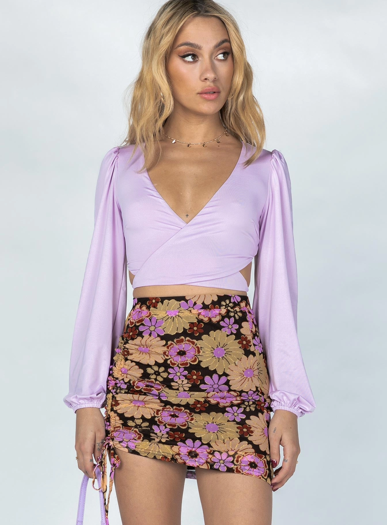 Rylan Mini Skirt Purple Classic Touch