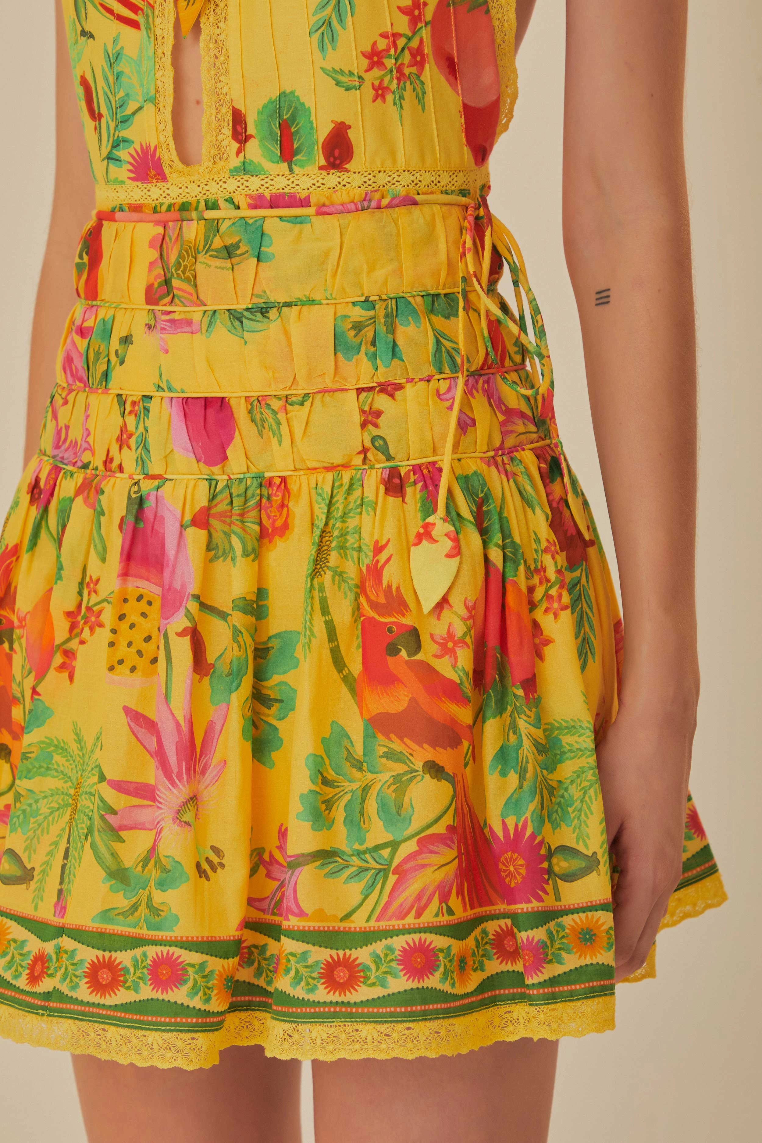 Foldable Packability Yellow Delicate Fruit Garden Mini Skirt