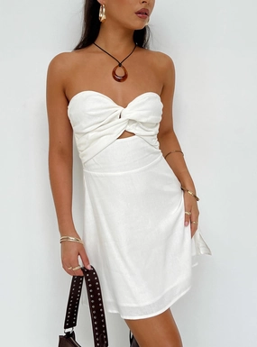 Resort Vibes Chic Design Falling For You Mini Dress White