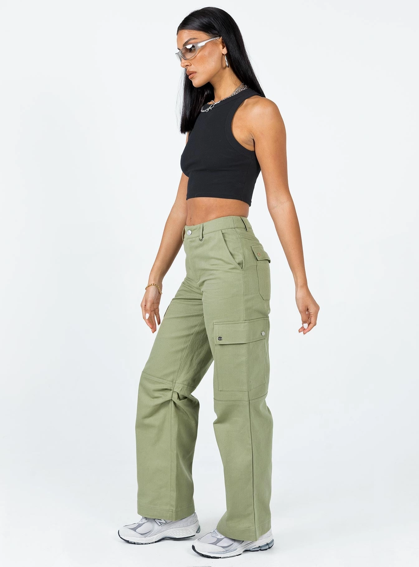 Fallout Mid Rise Cargo Pants Green Chill Fit Stretch Movement