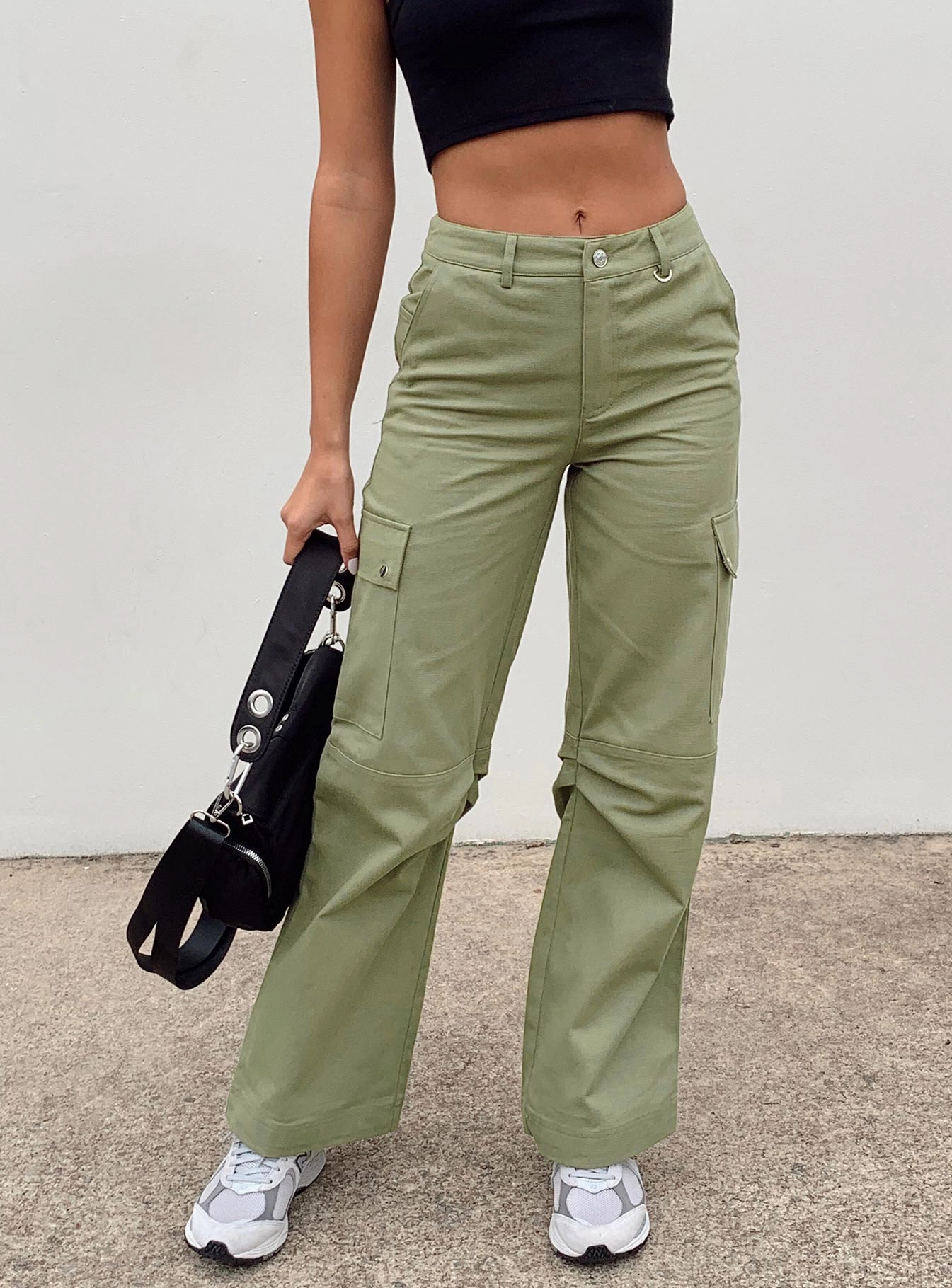 Fallout Mid Rise Cargo Pants Green All Time Use