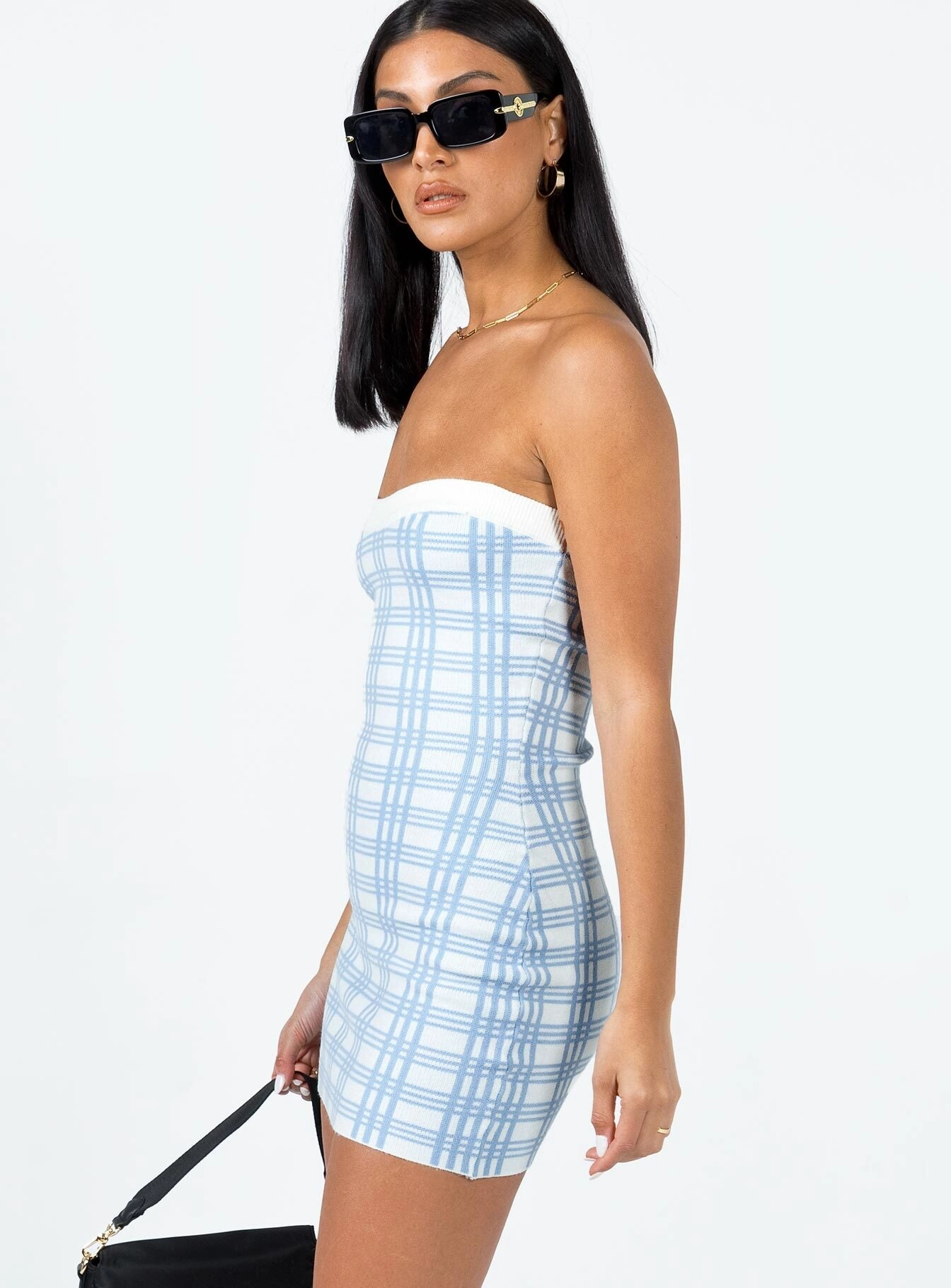 Air Touch Carano Mini Dress Blue Check