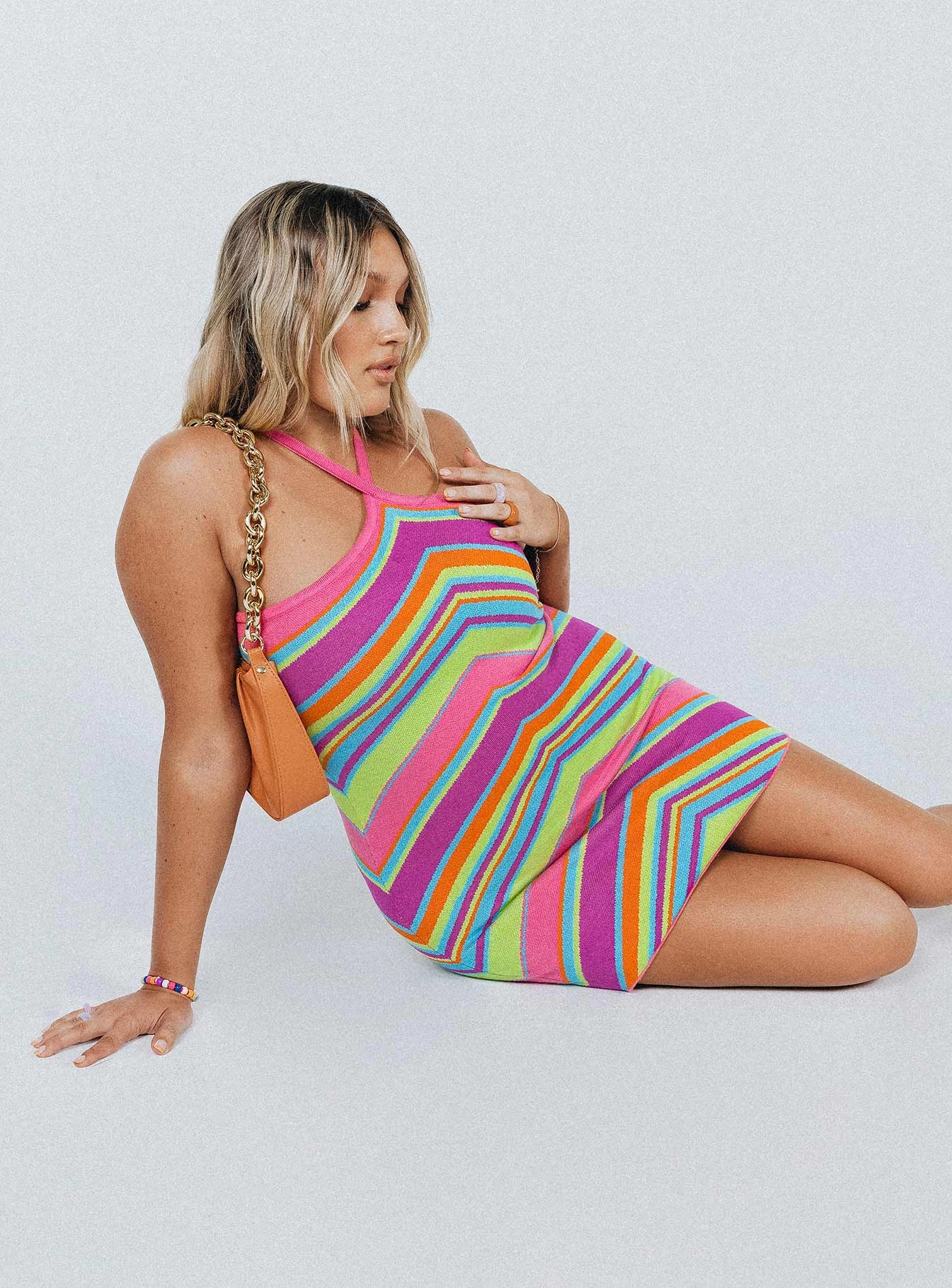 Daphne Mini Dress Stripe Limited-Edition Heart Tone