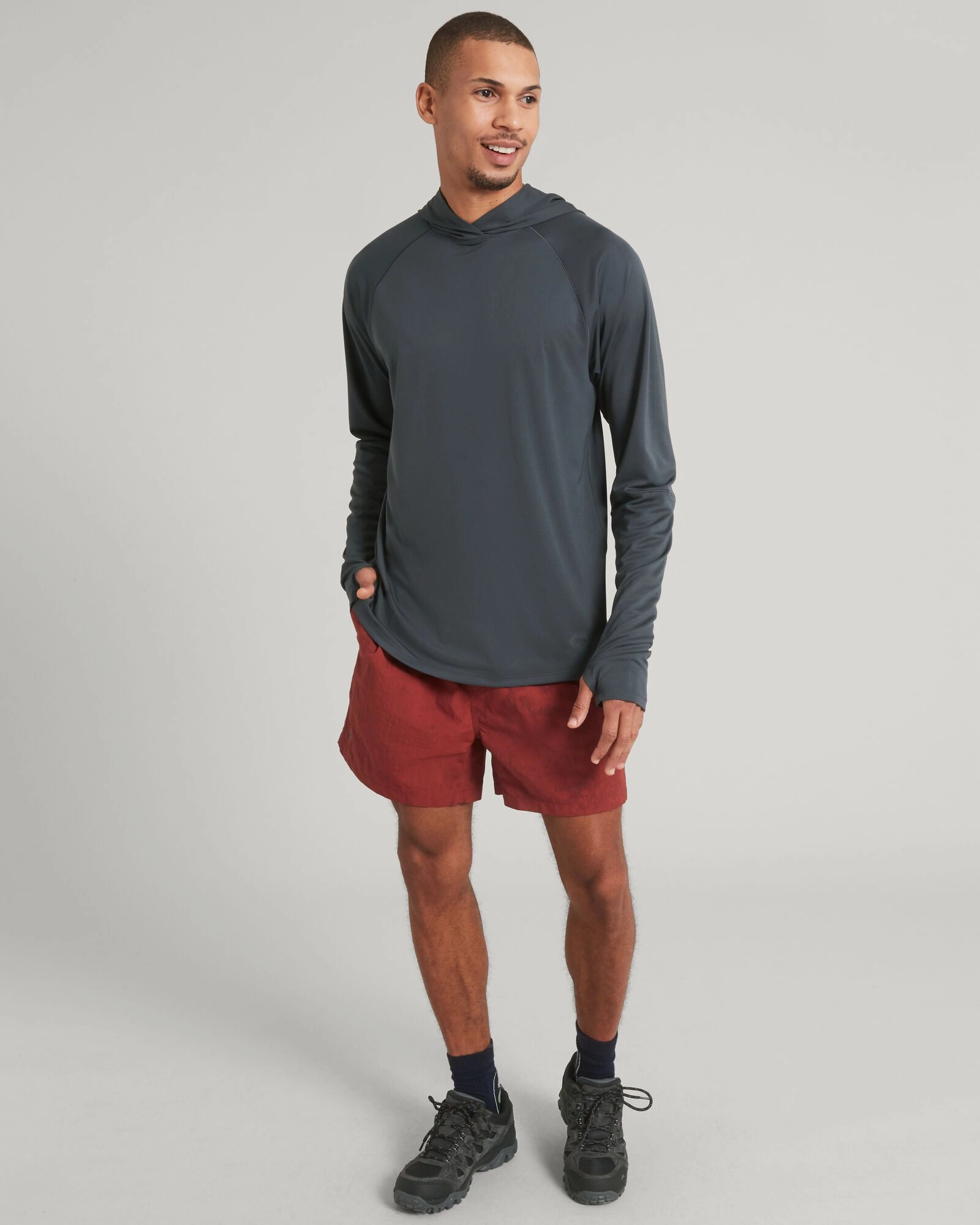 Stretch Waist Men's SUN-Stopper Hoodie - Graphite