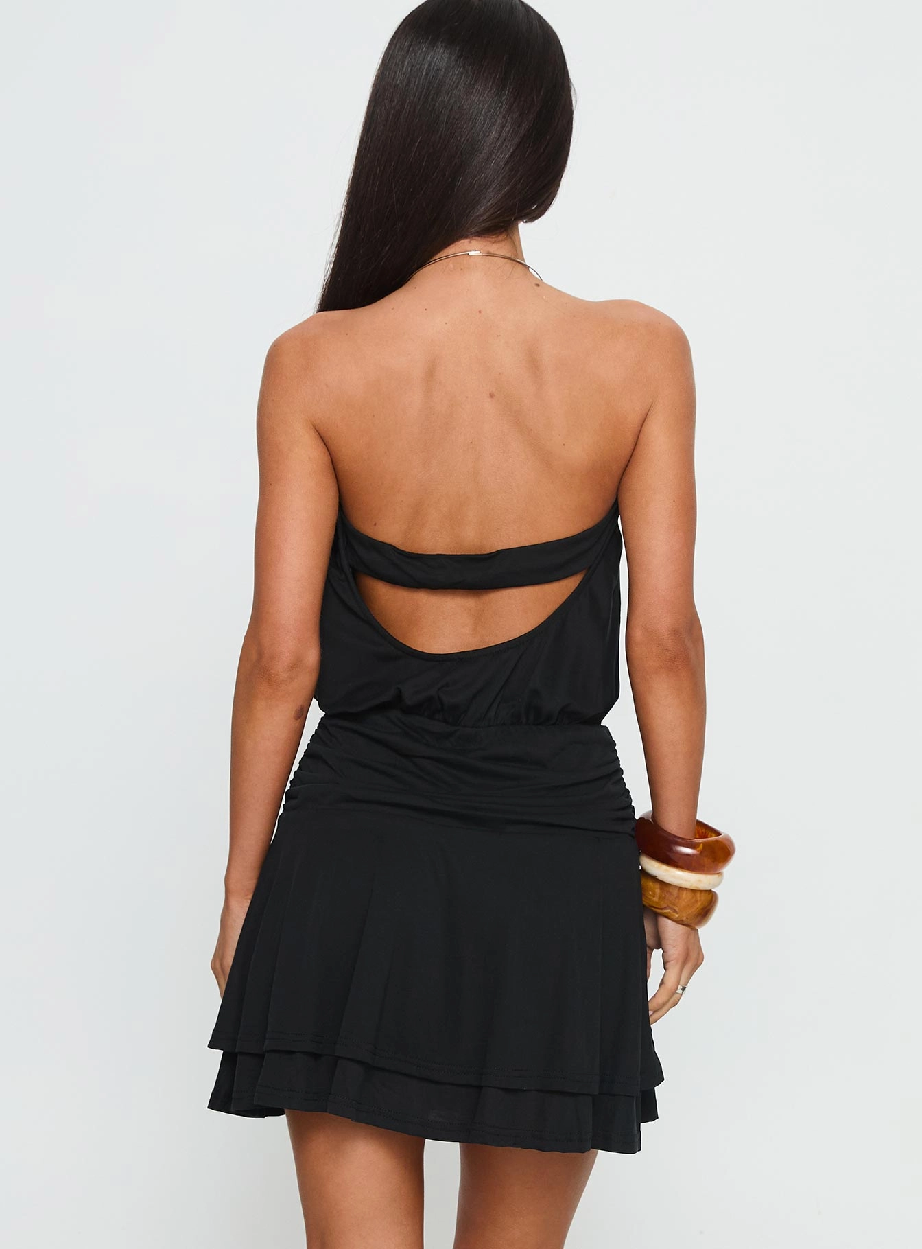 Brionne Pendant Detail Mini Dress Black summer look