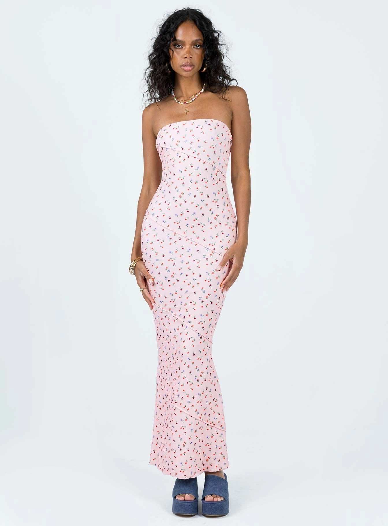 Oscar Midi Dress Pink Floral Versatile Piece Casual Motion