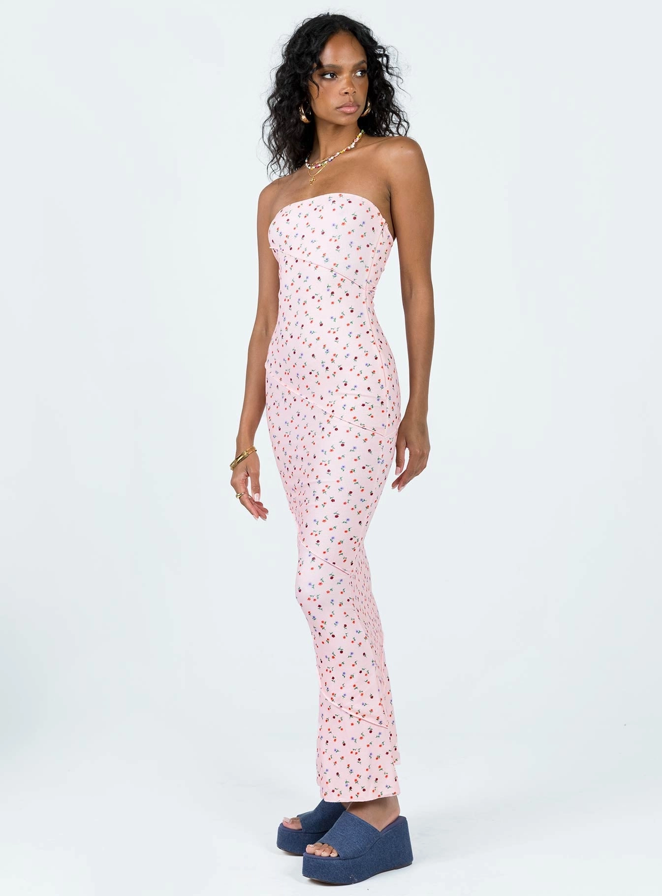 Oscar Midi Dress Pink Floral Sunny Lace Trendy Layer
