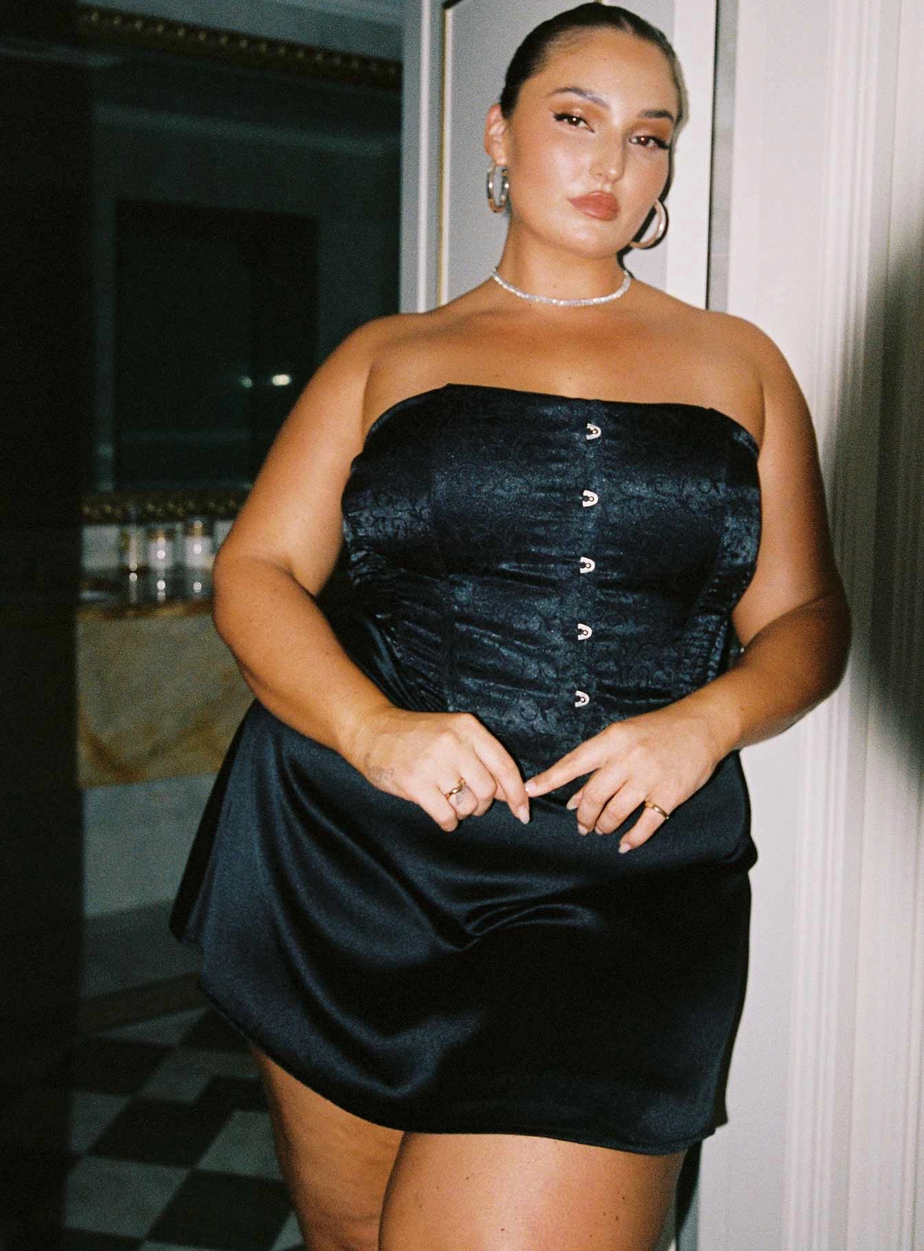 Comfort Stretch Alter Ego Mini Dress Black Curve