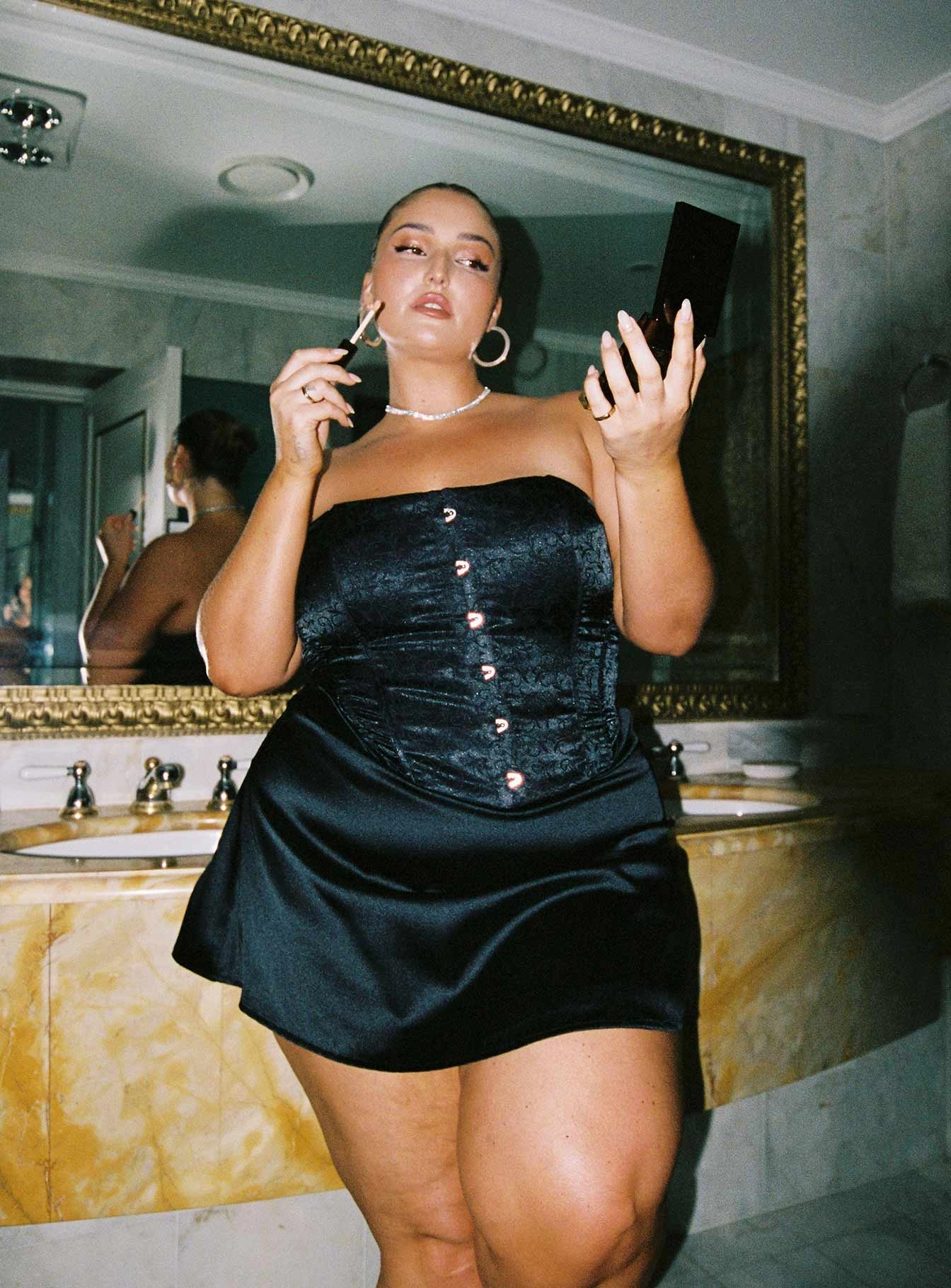 Alter Ego Mini Dress Black Curve Weekend Favorite Glam Touch