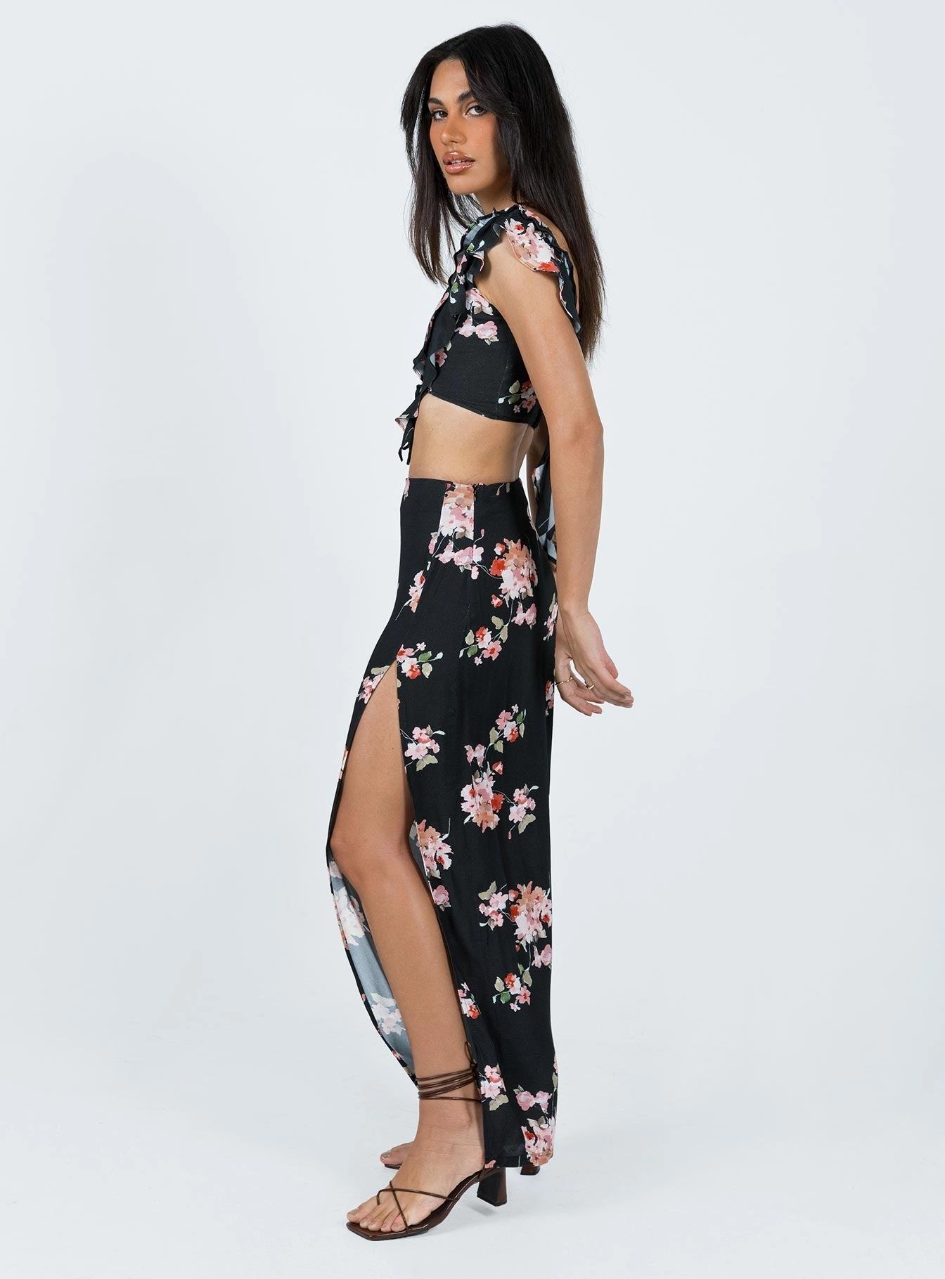 Texture Shot So Romantic Maxi Skirt Multi