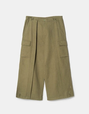 6203 Waffle Hakama Pants Olive No Ride Up Skinny Fit
