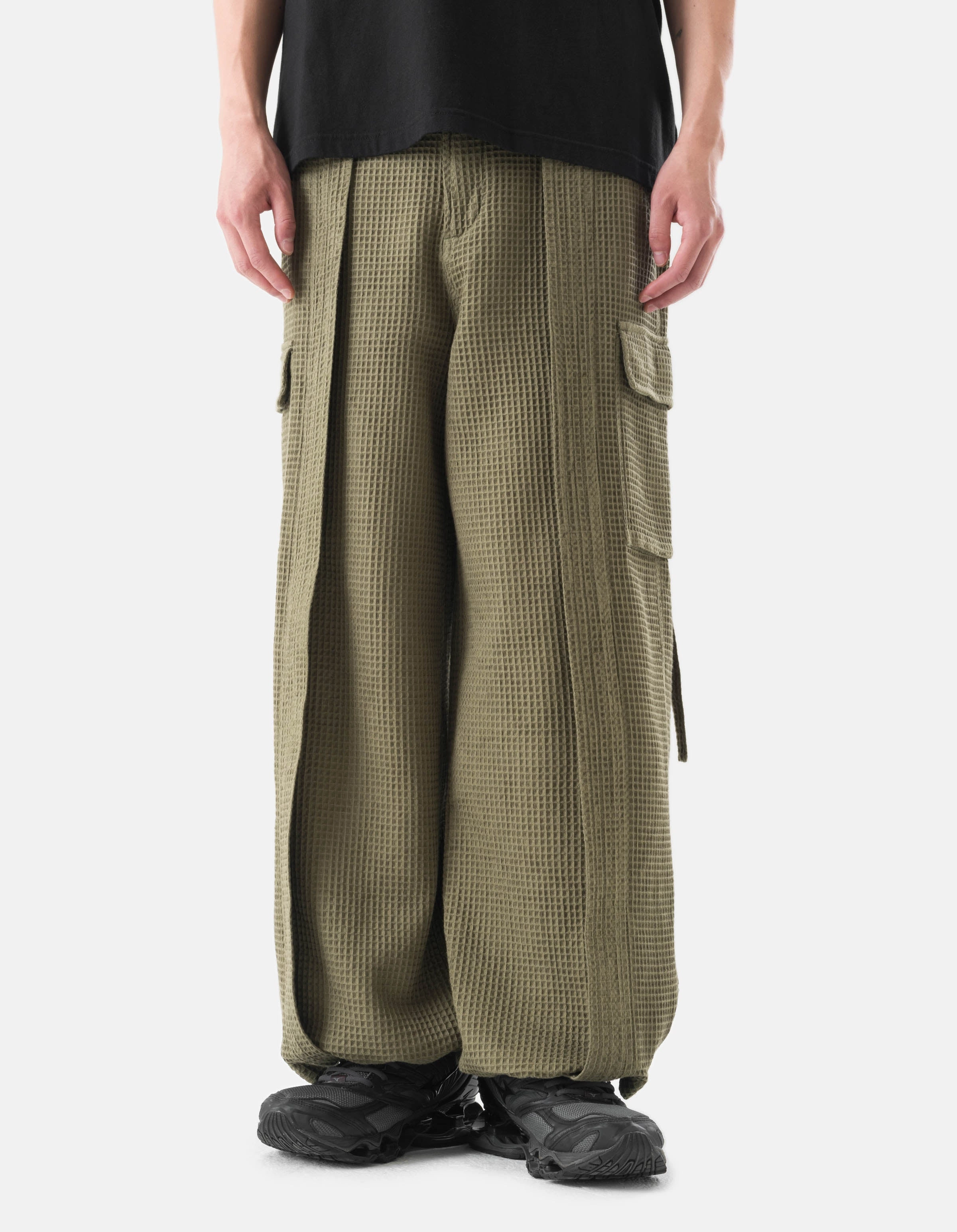 UV Protection Fashionable Appeal 6203 Waffle Hakama Pants Olive