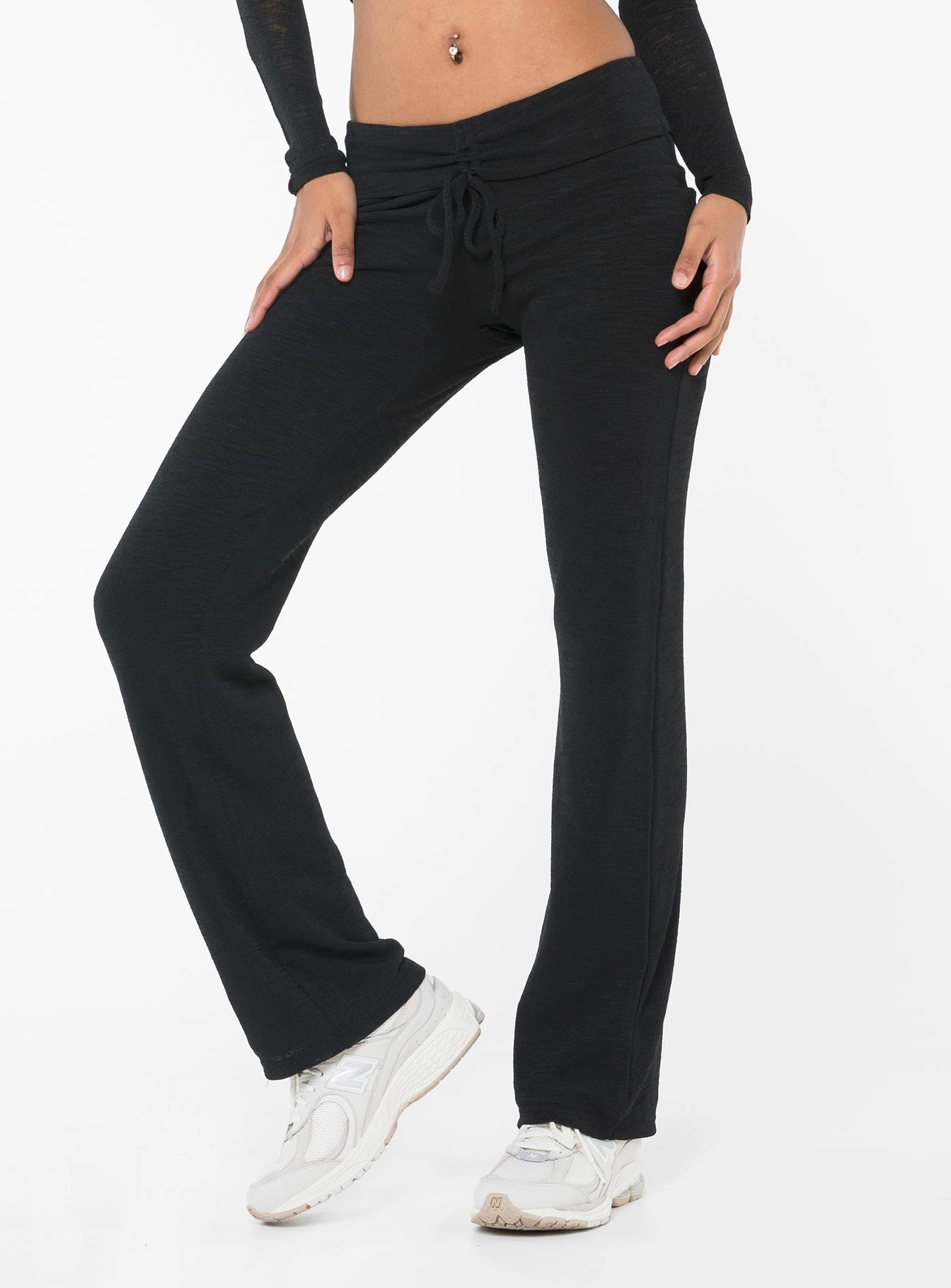 Laurenita Pants Black Durable Stitching Easy Motion