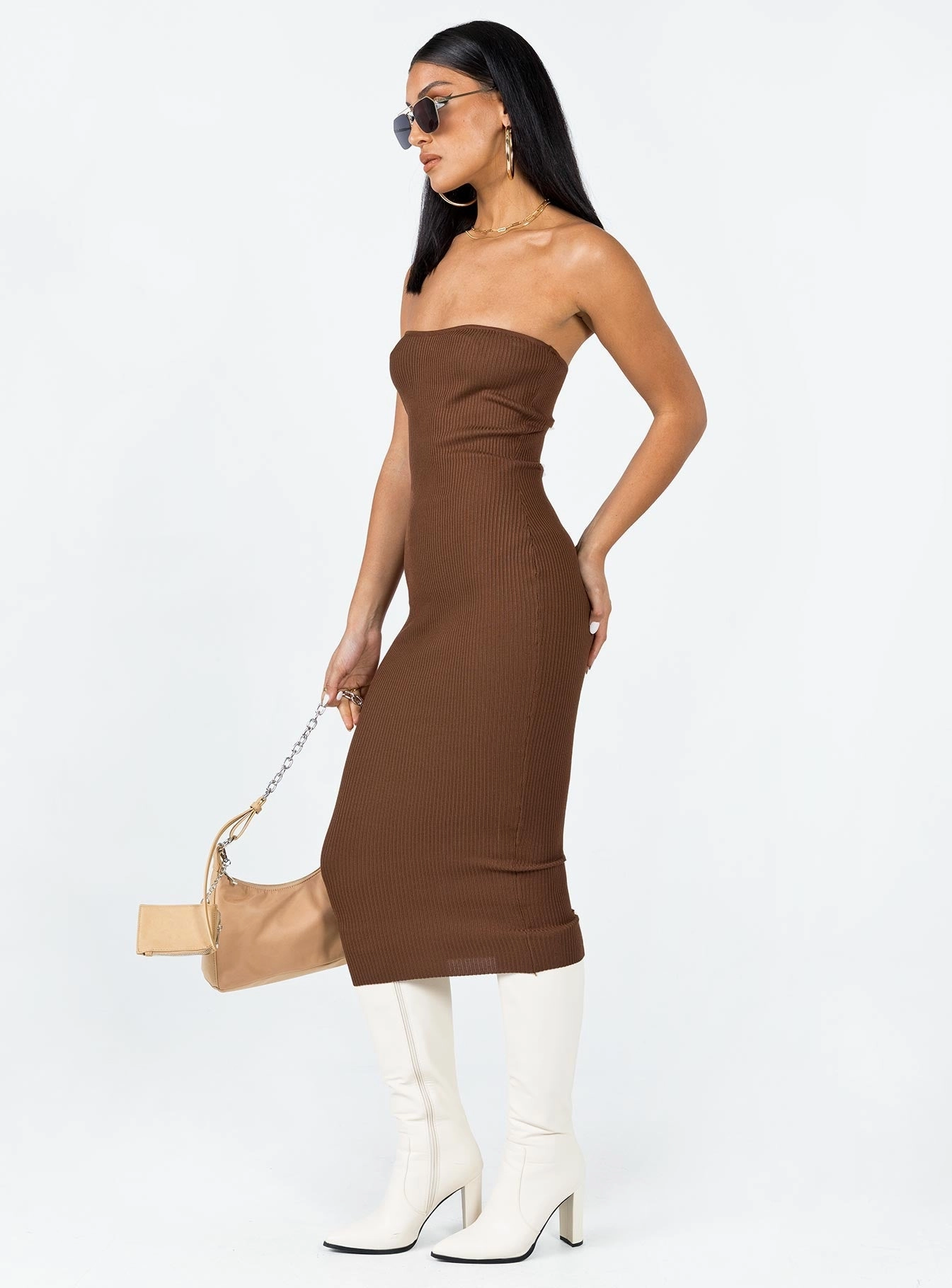 Texture Softness Trendy Fit Paige Strapless Maxi Dress Brown