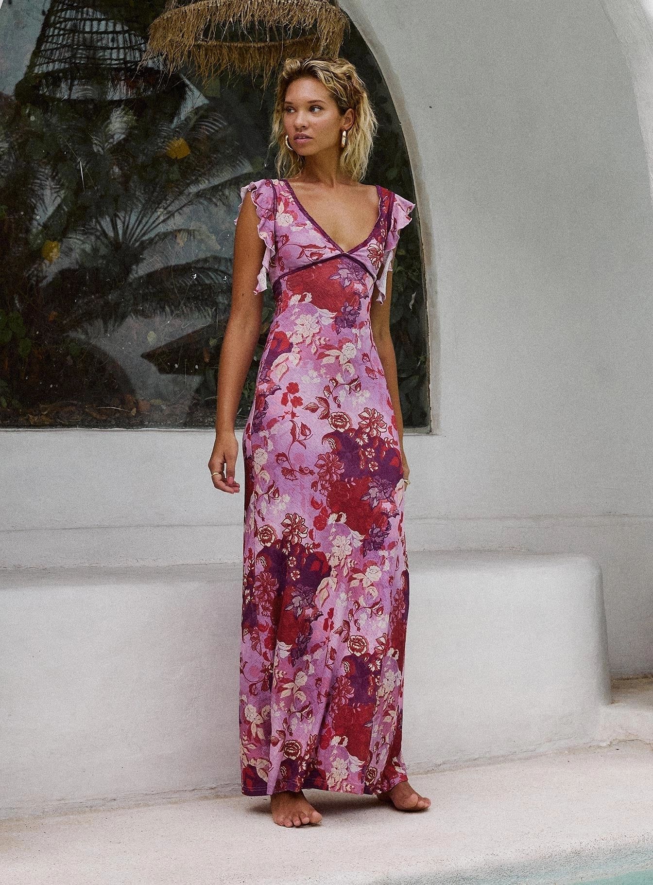 Soleila Maxi Dress Purple Multi Modern Wear
