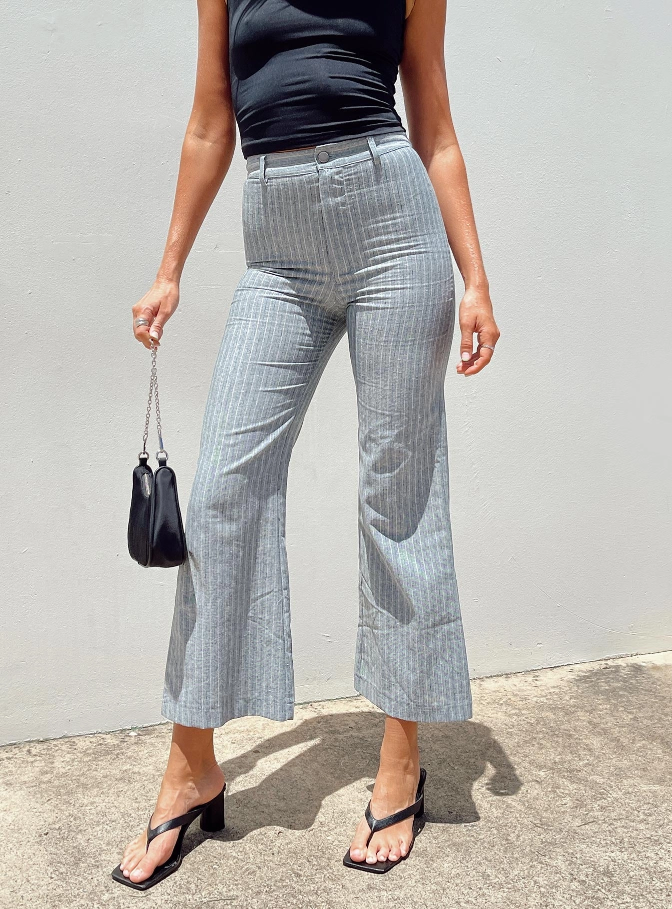 Layering Comfort Fitted Design Rach Pants Grey