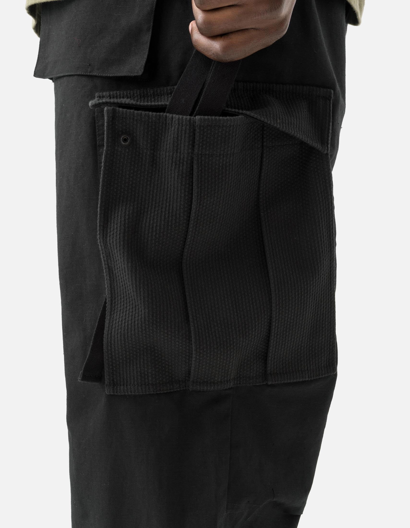 Fit Control 7110 Hemp Utility Cargo Track Pants Black