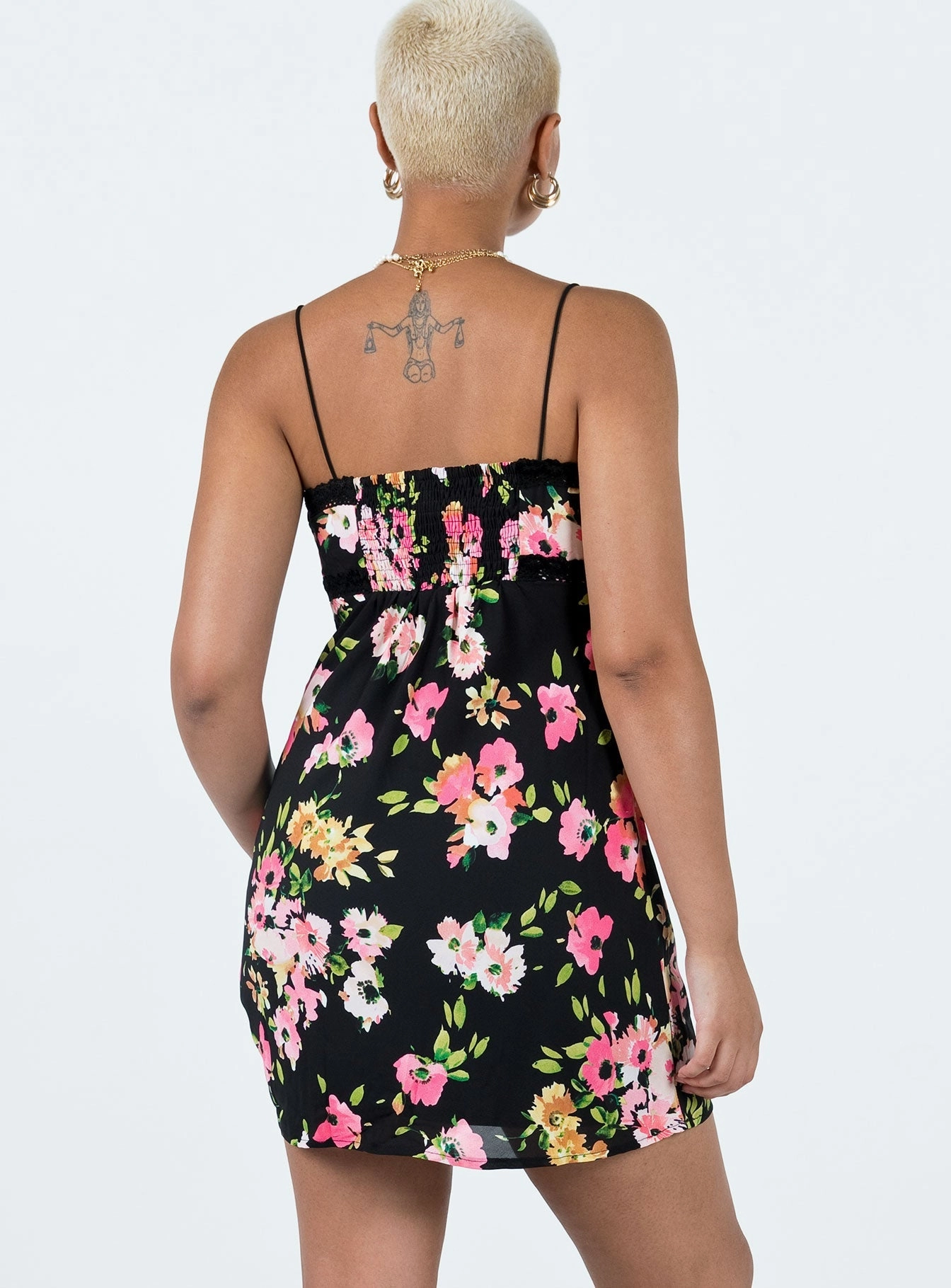 Gentle Flow Emilee Mini Dress Black Floral