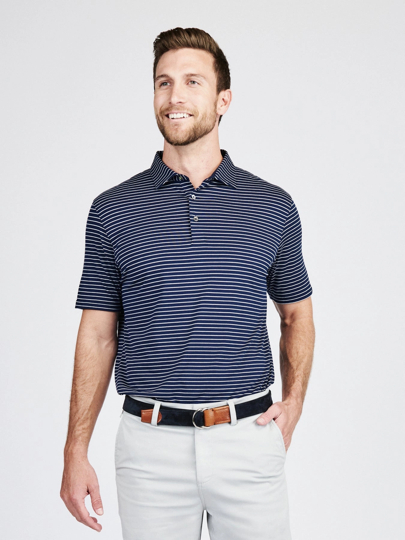 Cloud Polo Brookline Stripe NonRestrictive Shoulder Design