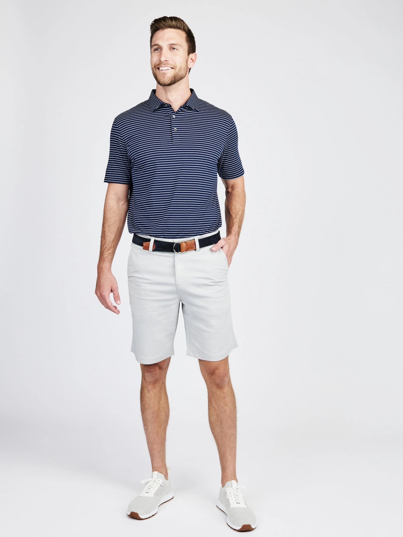 Cloud Polo Brookline Stripe Flatlock stitching
