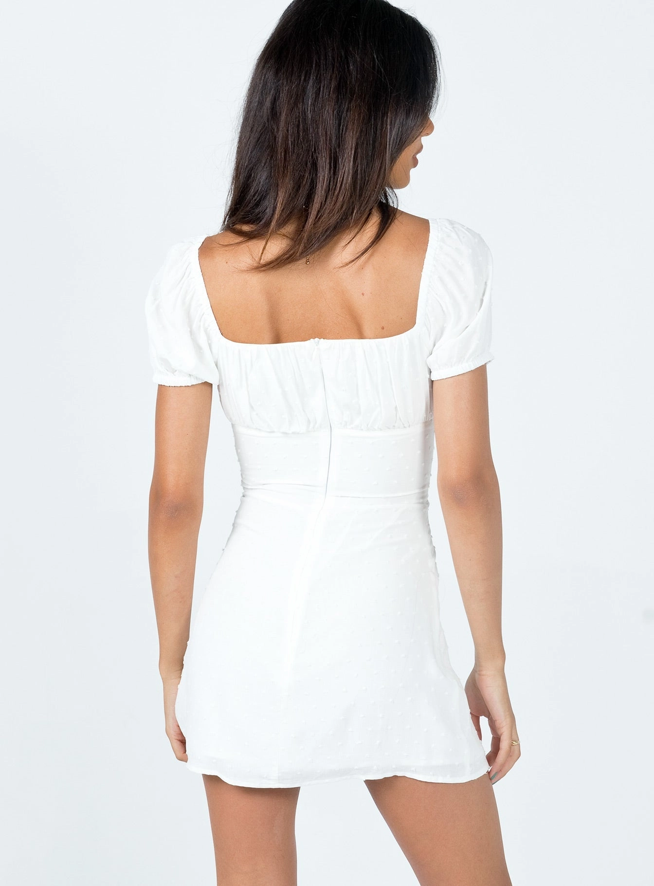 Fauci Mini Dress White Smart and Relaxed flattering appearance