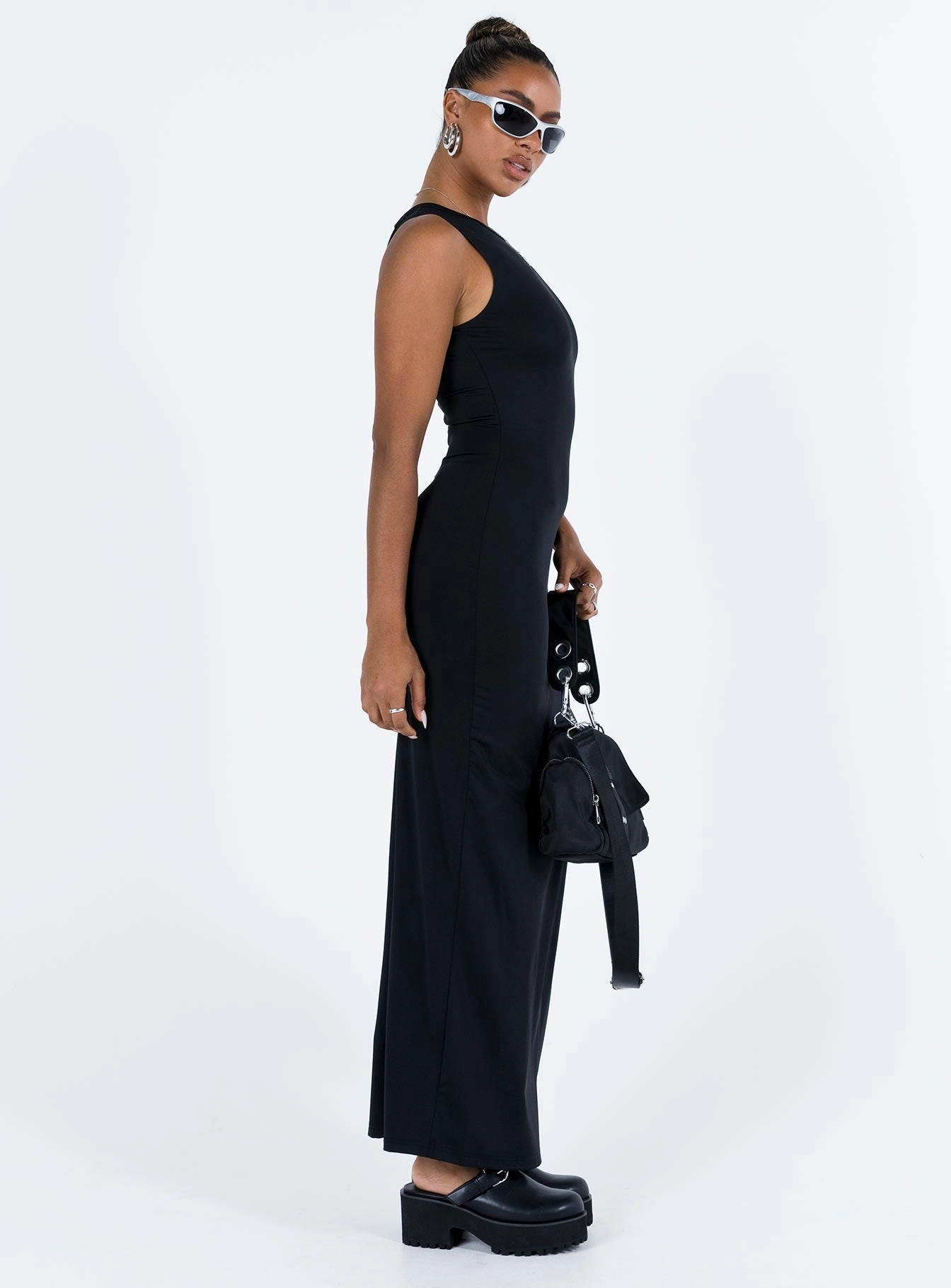 Bena Maxi Dress Black Polished Appearance Fresh Stitch