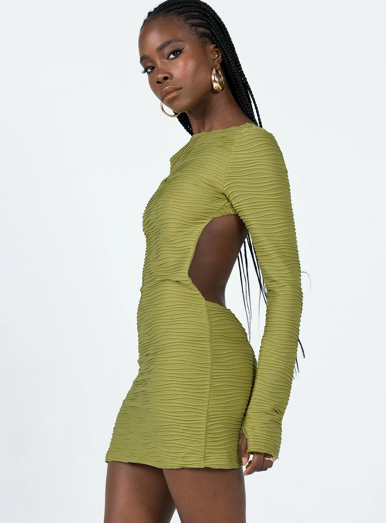 Ignite Mini Dress Green Sheer Light