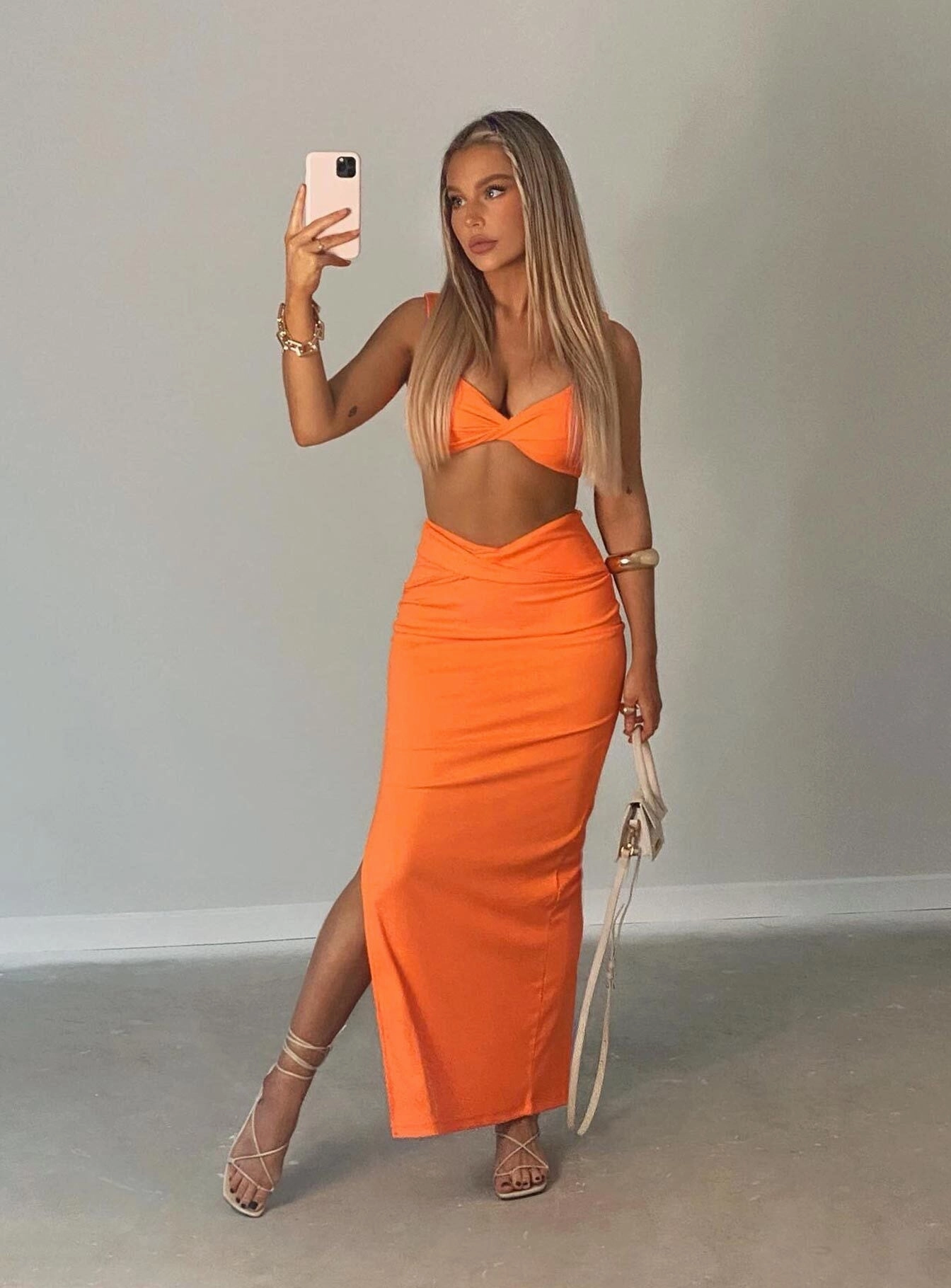 Art Gallery Visit Sophisticated Casual Jessie Set Orange