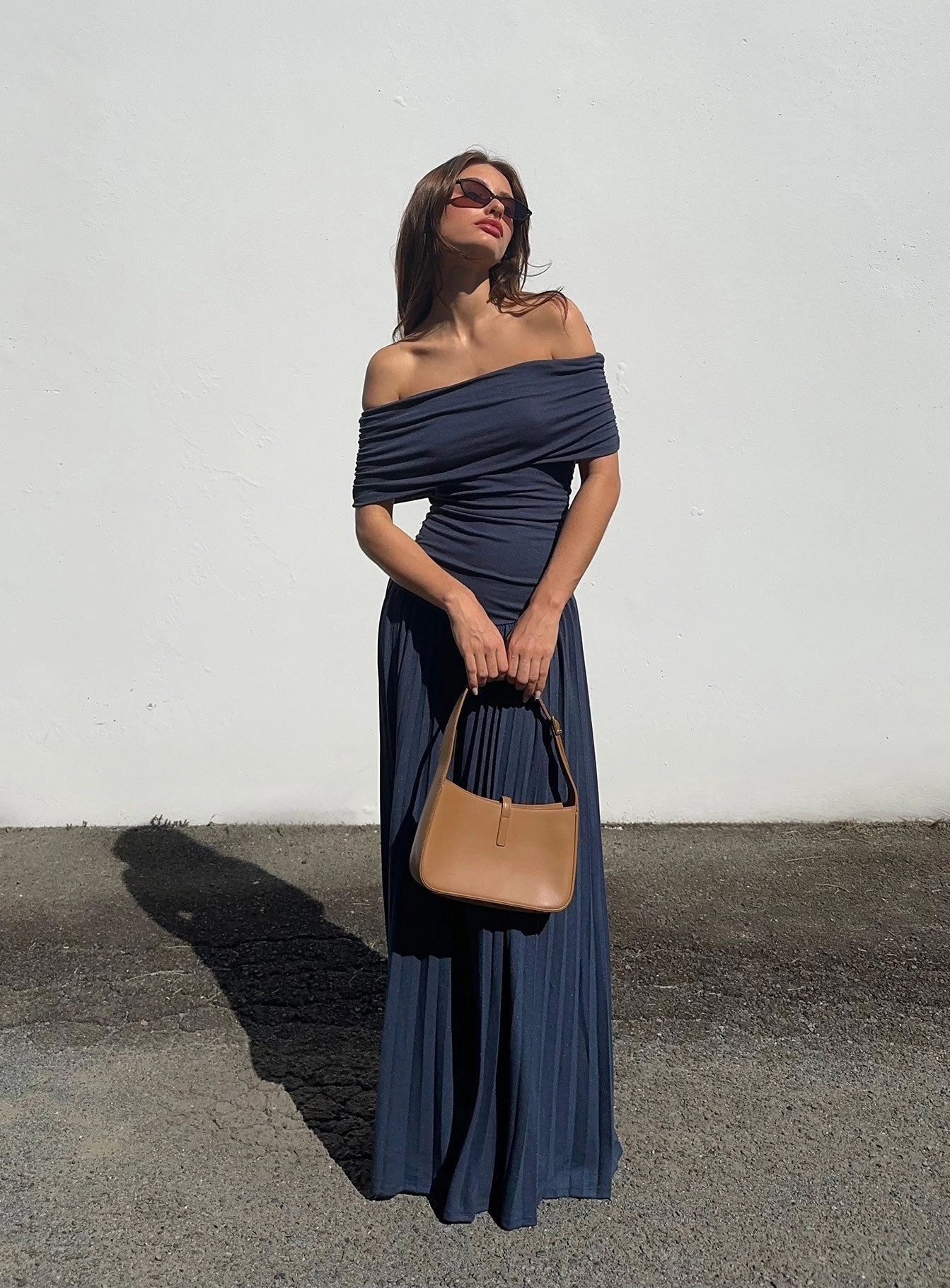 Curvy Glam Anti-bacterial Field Of Dreams Maxi Dress Navy