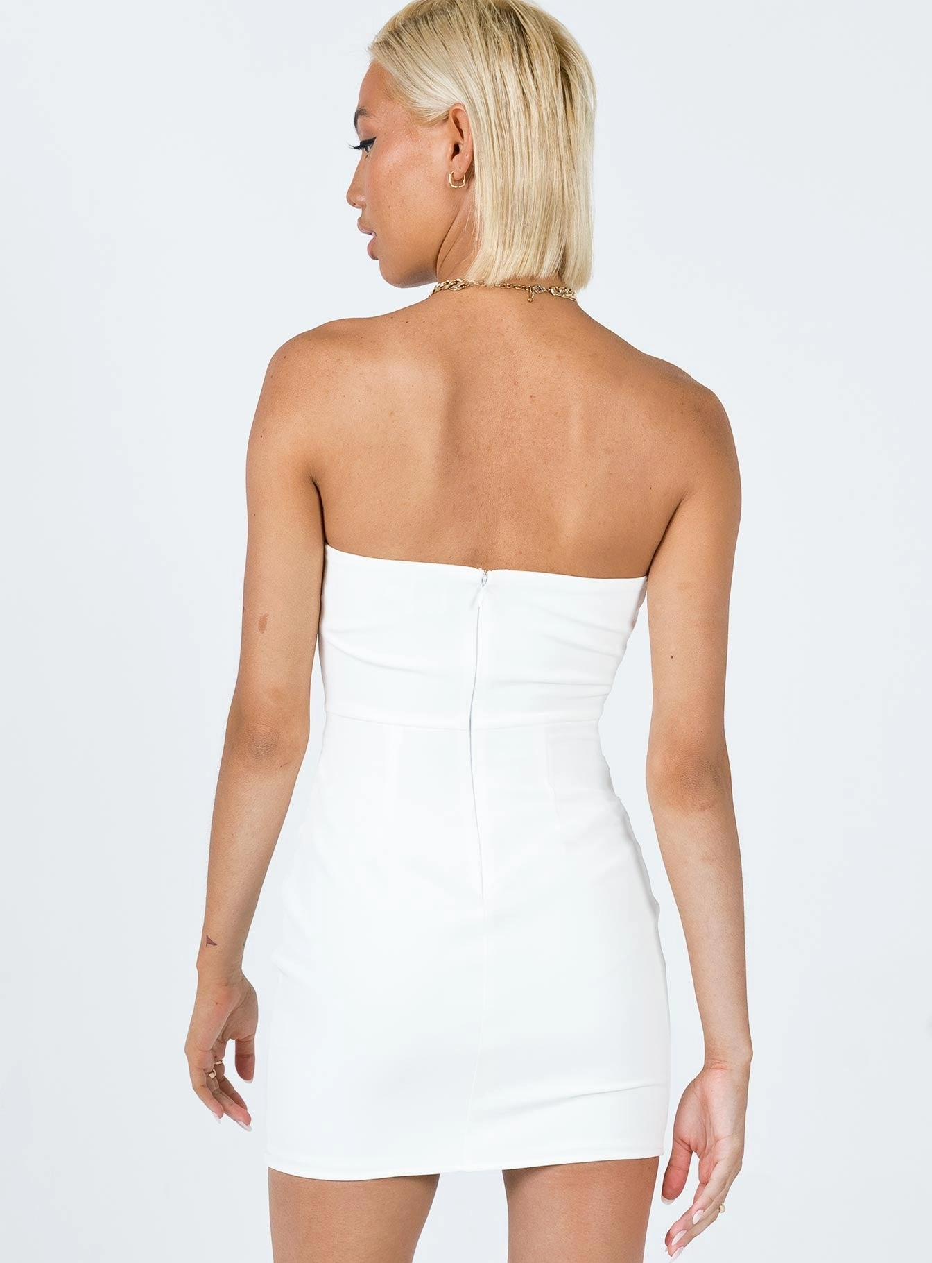 Elianna Mini Dress White Contrast-Panel