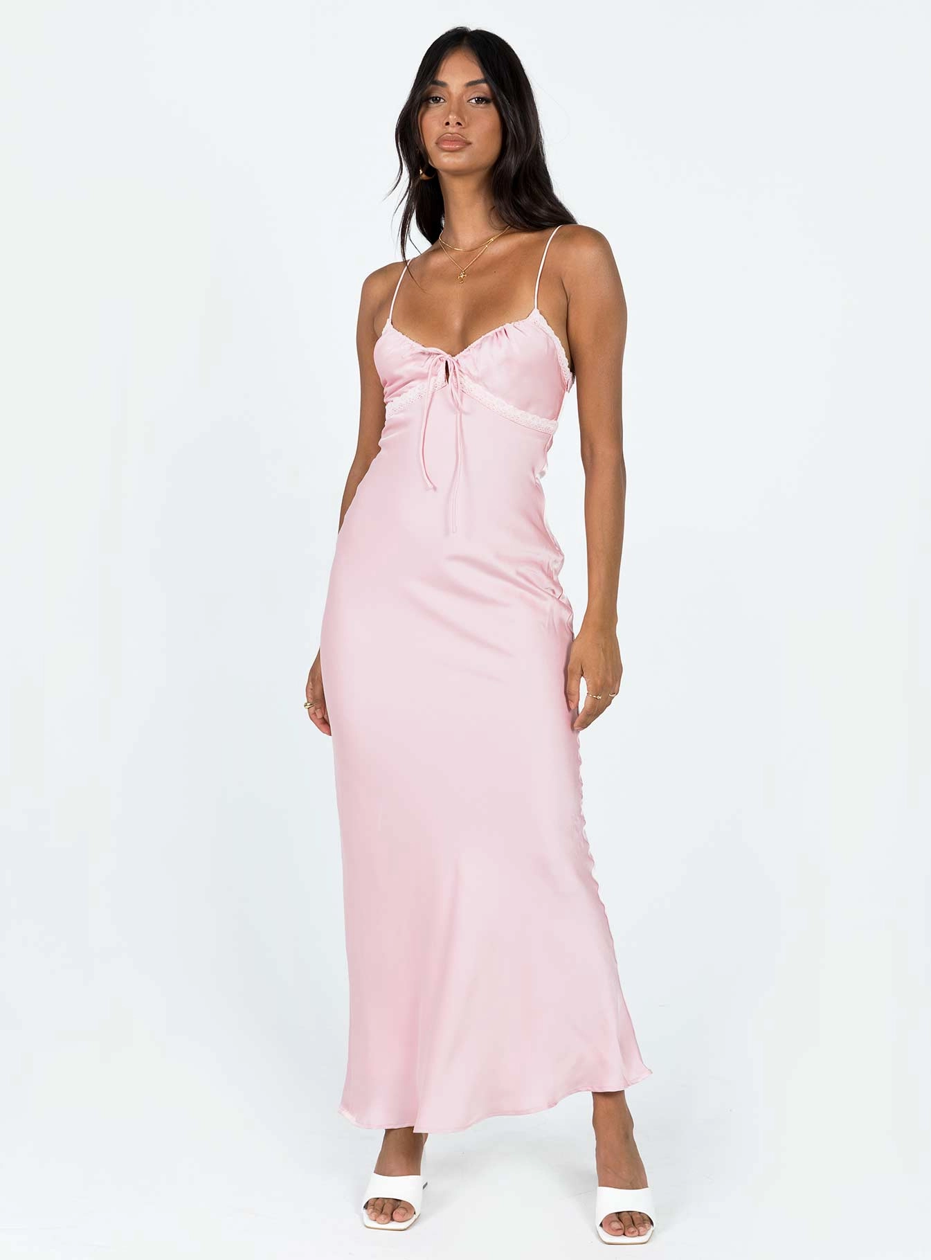 Timeless office dress Zip Closure Emily Maxi Dress Pink