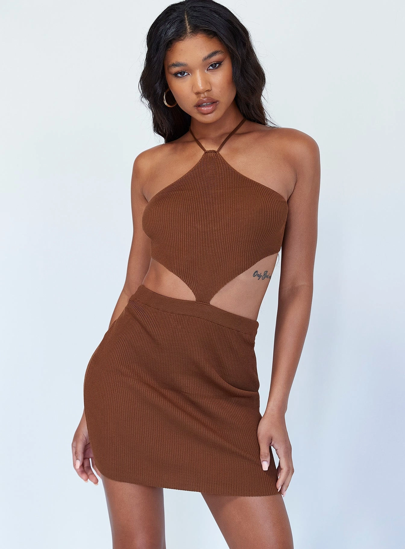 Comfortable Fashion Honey Mini Dress Brown