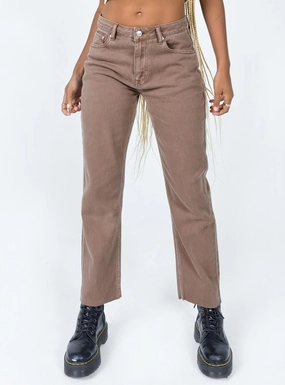 General Fit Smooth Creative Look Adult Fashion Eda Straight Leg Jean Brown