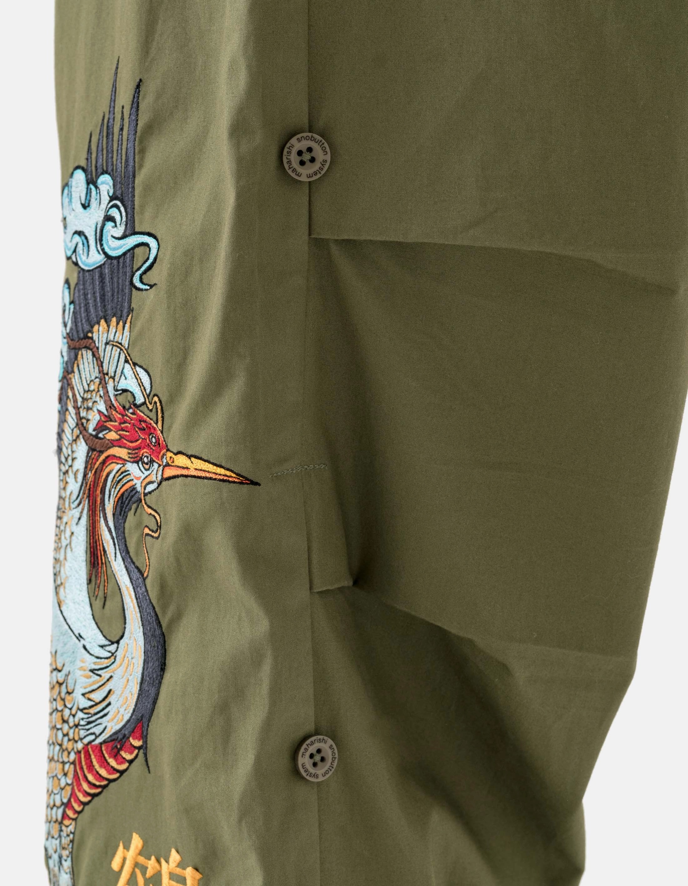 Soft Brushed Lining 6205 Dragon Crane Loose Snopants? Olive OG-107F
