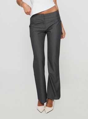 All Season Relaxed Look Isabeau Pant Grey Pinstripe