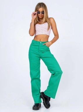 Festival Outfit Professional Wear High Quality Holiday Vibes Winter Warmth Arcos Denim Jeans Green