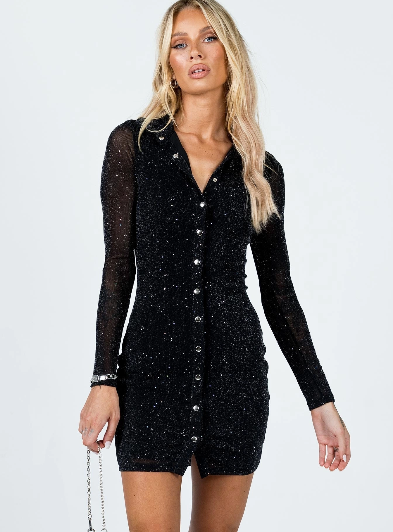 Friday Fever Mini Dress Black Sleek Feel Beachwear