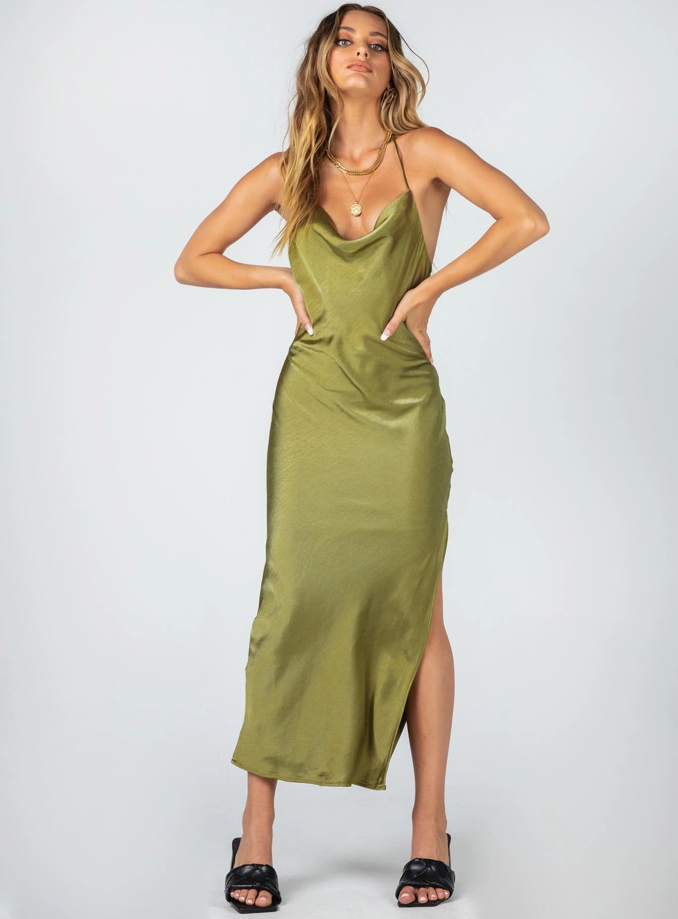 Alissa Midi Dress Green Soft Draping