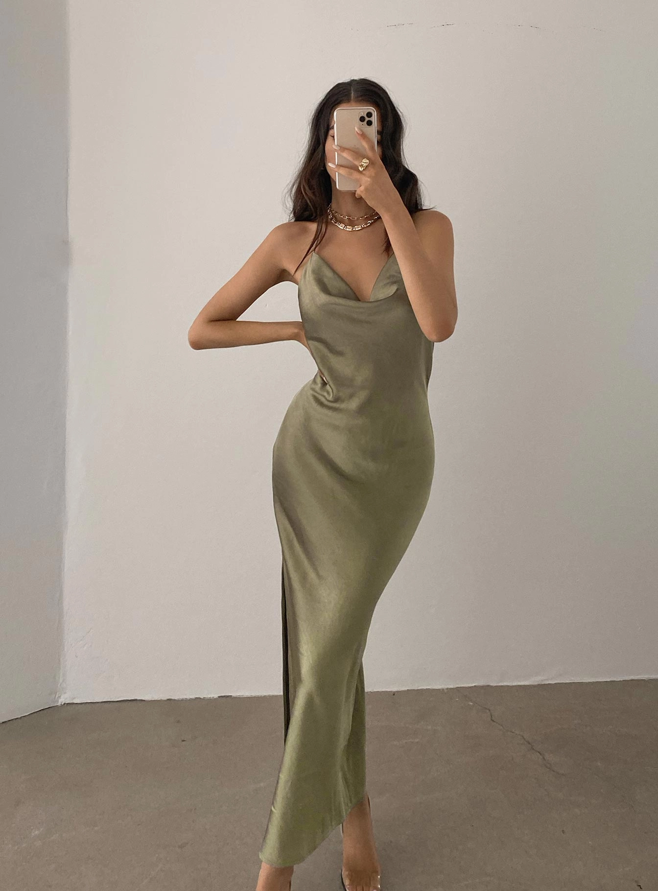 Alissa Midi Dress Green Understated Charm Breath Soft