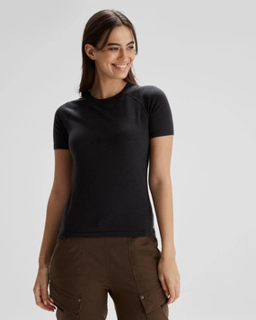 Reinforced Hemlines Women's K-Merino 125 Baselayer T-Shirt - Black Stingray