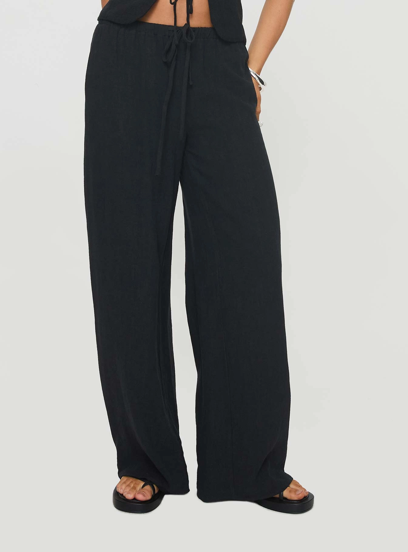 Felipe Linen Blend Pants Black Water-resistant Active Comfort Wear