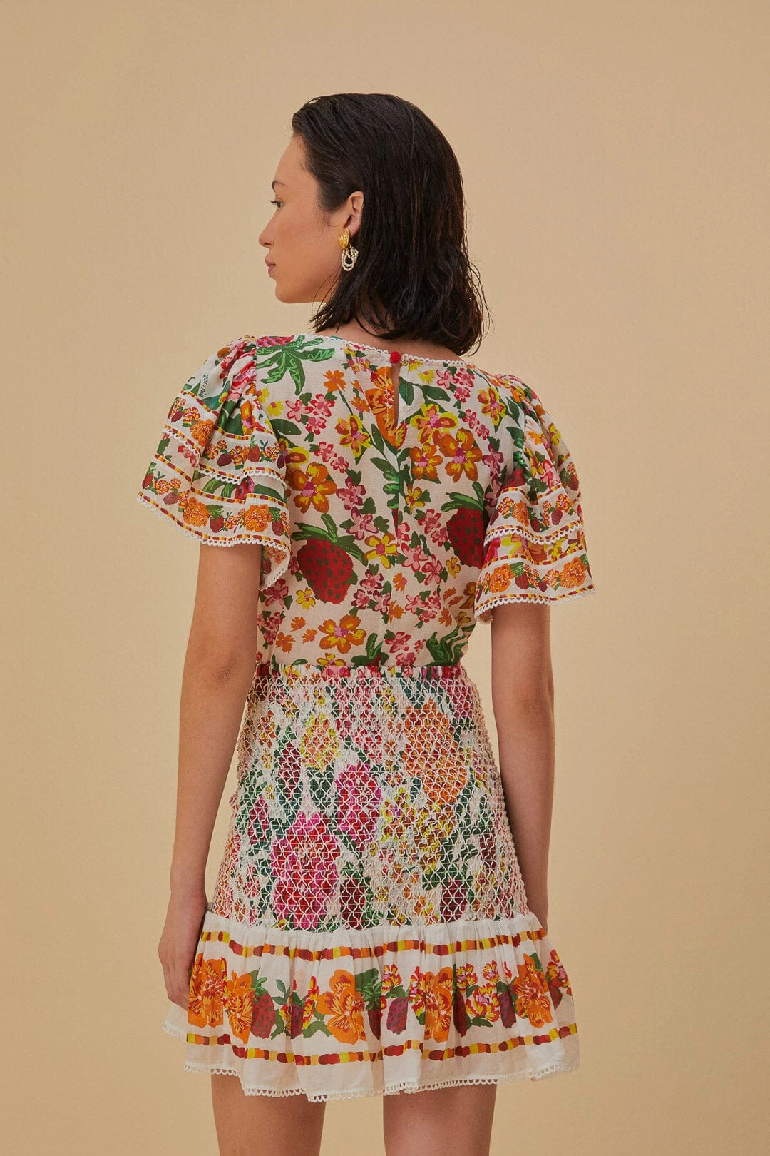 Off-White Flowerful Sketch Mini Skirt Anti Pilling Fabric