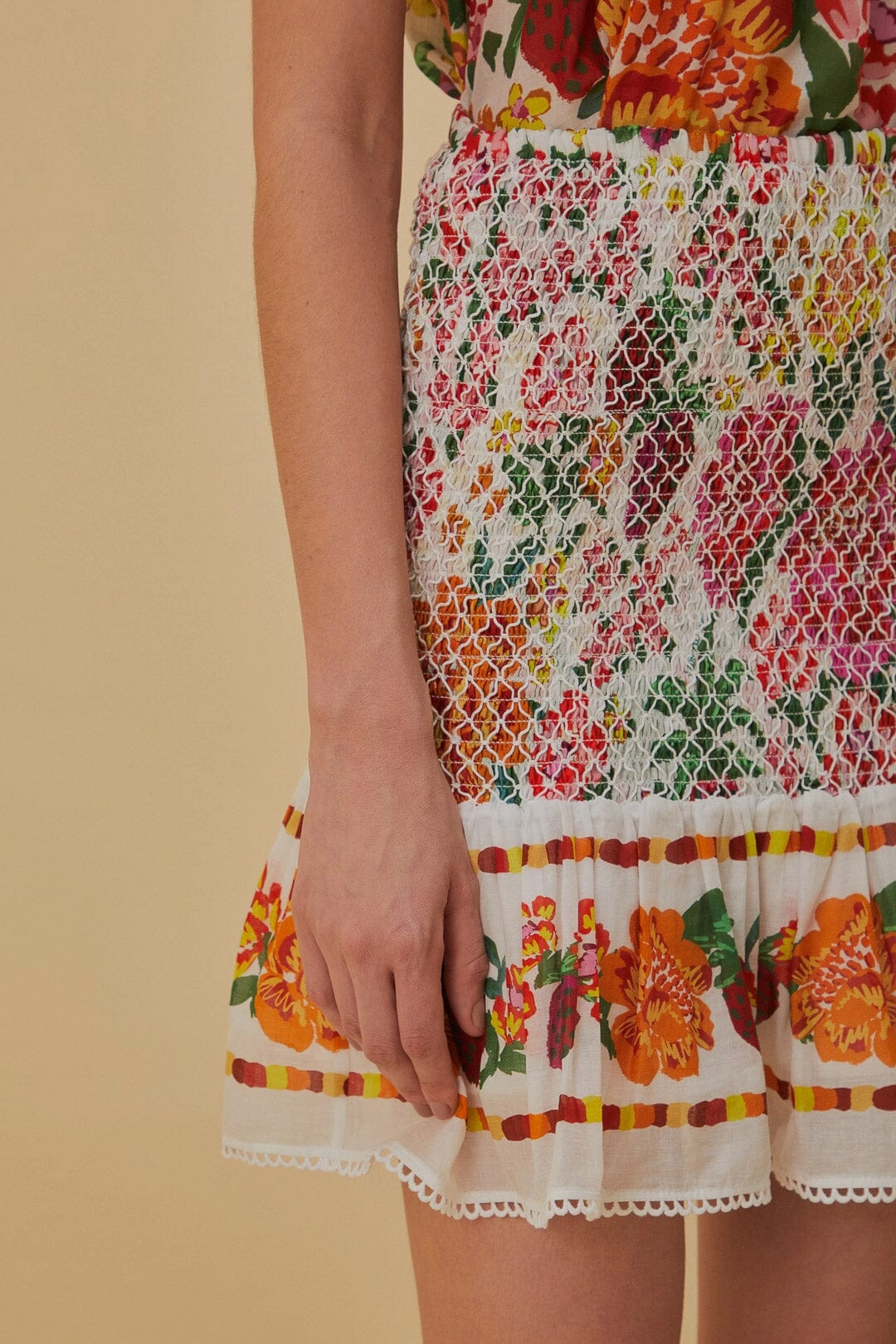 Off-White Flowerful Sketch Mini Skirt Layered Style Everyday Look