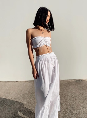 Opaque Lining Glossy Texture Oliver Maxi Set White