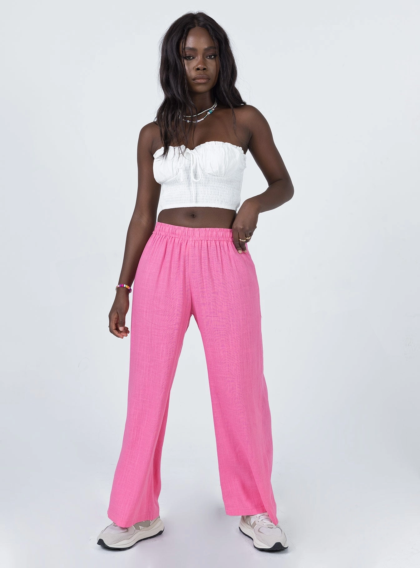 Tough Build Louis Linen Blend Pants Pink