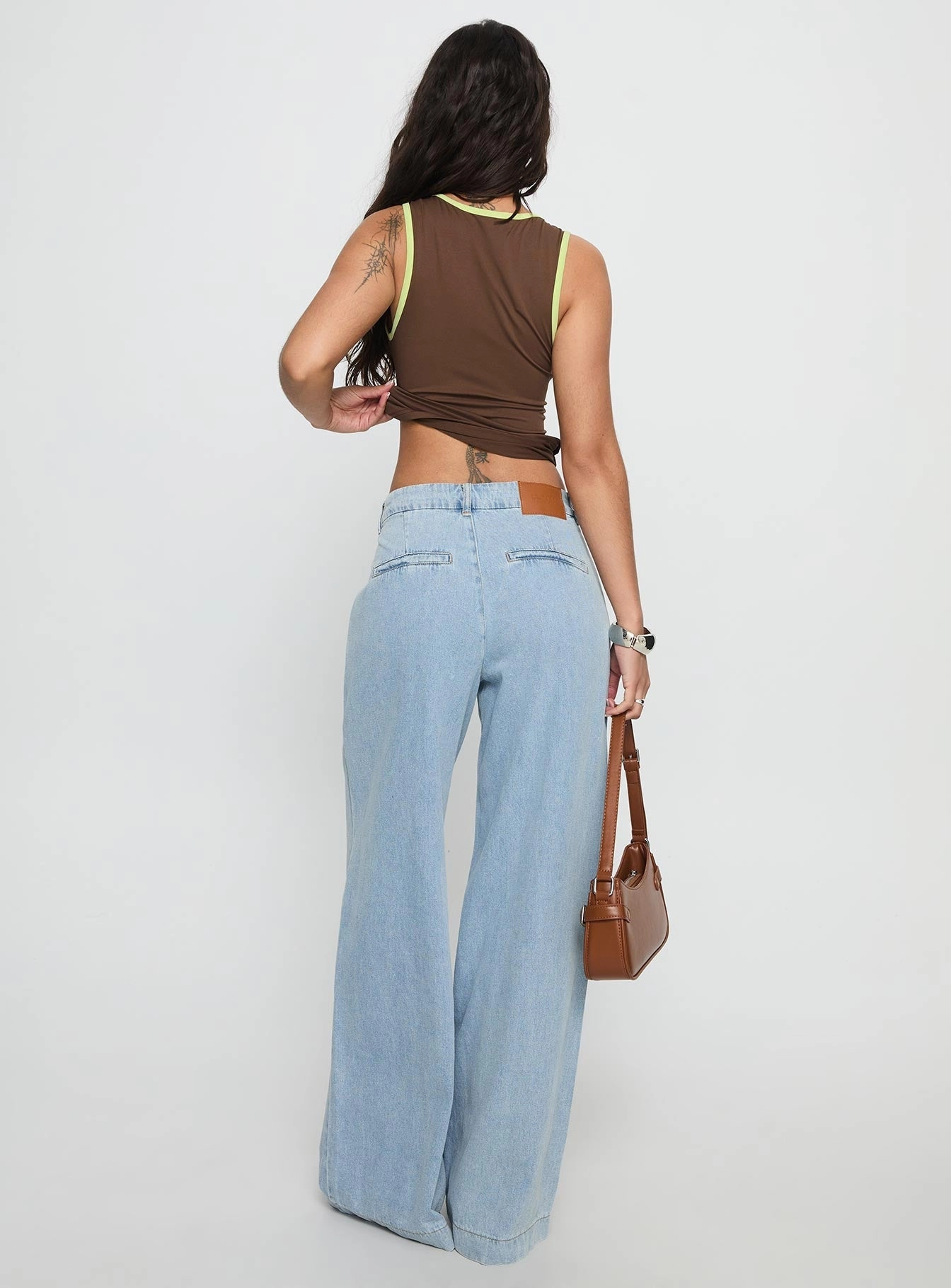 Siloh Mid Rise Wide Leg Denim Jeans Light Blue Wash Urban Uniform Comfy Home Comfort Weekend Getaway