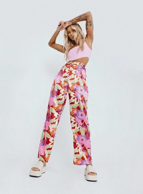 Floral Field Pants Pink Cozy Design